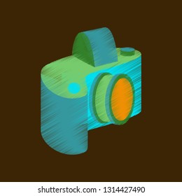 flat shading style icon camera