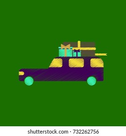 flat shading style icon car gifts