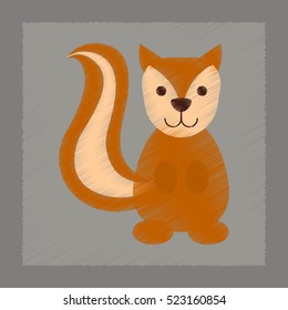 flat shading style icon cartoon squirrel
