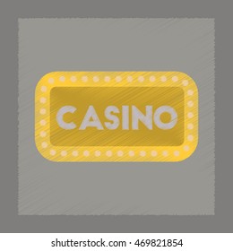 flat shading style icon casino sign