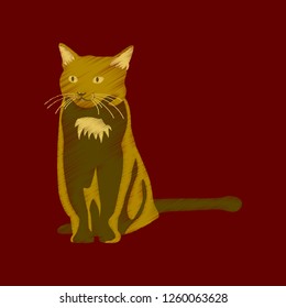 flat shading style icon cat