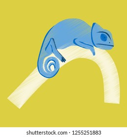flat shading style icon chameleon