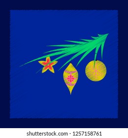 flat shading style icon Christmas tree toys