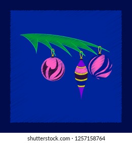flat shading style icon Christmas tree toys