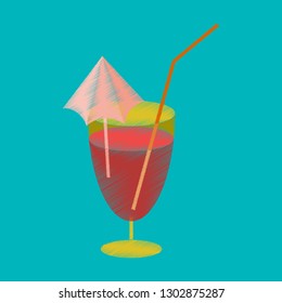 flat shading style icon cocktail