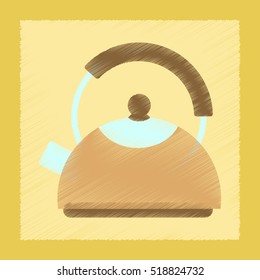 flat shading style icon coffee kettle dishware