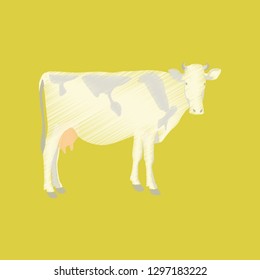 flat shading style icon cow