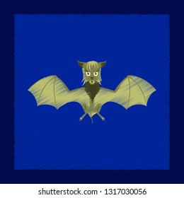 flat shading style icon cute bat