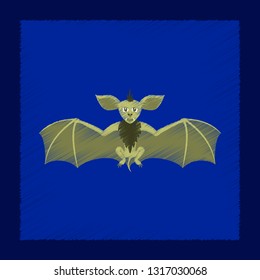 flat shading style icon cute bat
