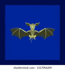 flat shading style icon cute bat