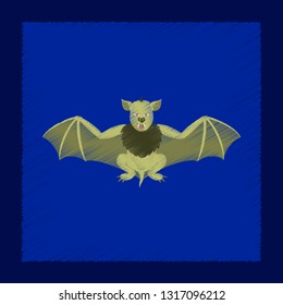 flat shading style icon cute bat