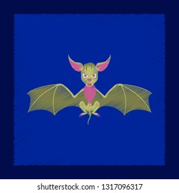 flat shading style icon cute bat