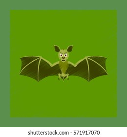 flat shading style icon cute bat