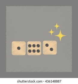 flat shading style icon dice lucky