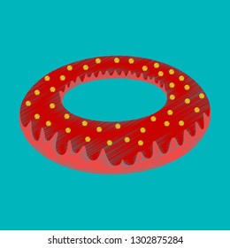 flat shading style icon Donut