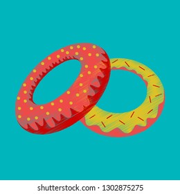 flat shading style icon Donuts