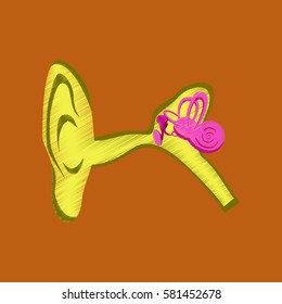 flat shading style icon ear