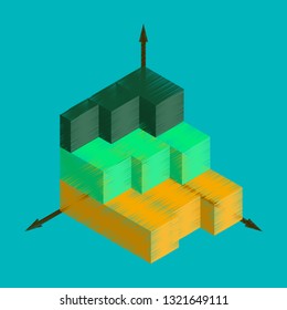 flat shading style icon Economic chart