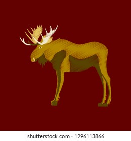 flat shading style icon Elk