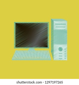 flat shading style icon Fixed computer