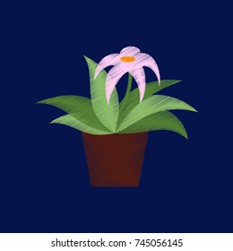flat shading style icon Flowering pot