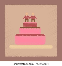 flat shading style icon gay wedding cake