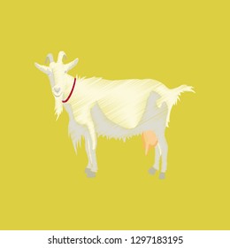 flat shading style icon goat