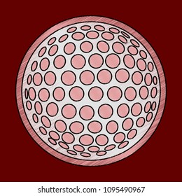 flat shading style icon Golf ball