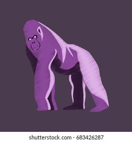 flat shading style icon gorilla