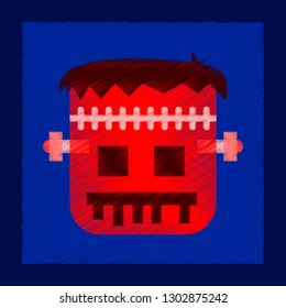 flat shading style icon halloween monster