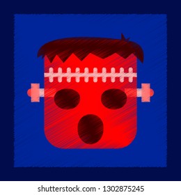 flat shading style icon halloween monster