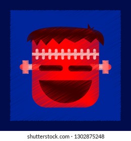 flat shading style icon halloween monster