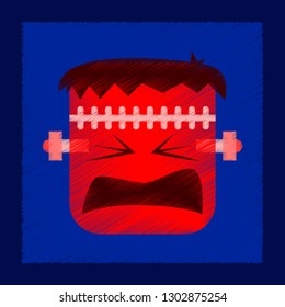 flat shading style icon halloween monster