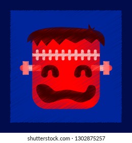 flat shading style icon halloween monster