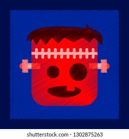 flat shading style icon halloween monster