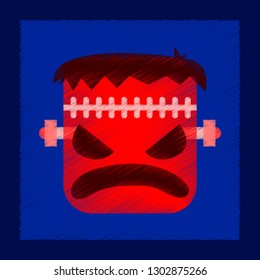 flat shading style icon halloween monster