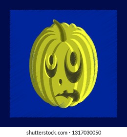flat shading style icon Halloween pumpkin emotions