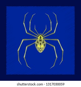 flat shading style icon halloween spider