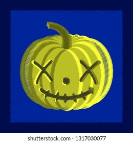flat shading style icon Halloween pumpkin emotions
