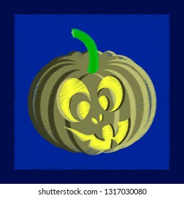 flat shading style icon Halloween pumpkin emotions