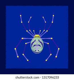 flat shading style icon halloween spider
