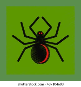 flat shading style icon halloween spider