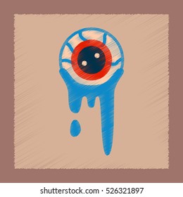flat shading style icon halloween zombie eyes