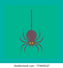flat shading style icon halloween spider