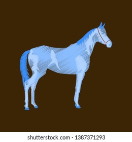 flat shading style icon horse