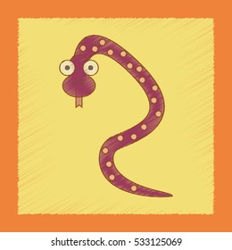 flat shading style icon Kids snake