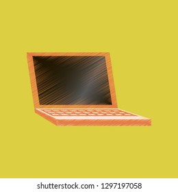 flat shading style icon laptop notebook