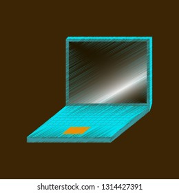 flat shading style icon laptop notebook