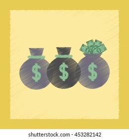 flat shading style icon money bag
