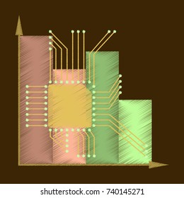flat shading style icon Nanotechnology infographics